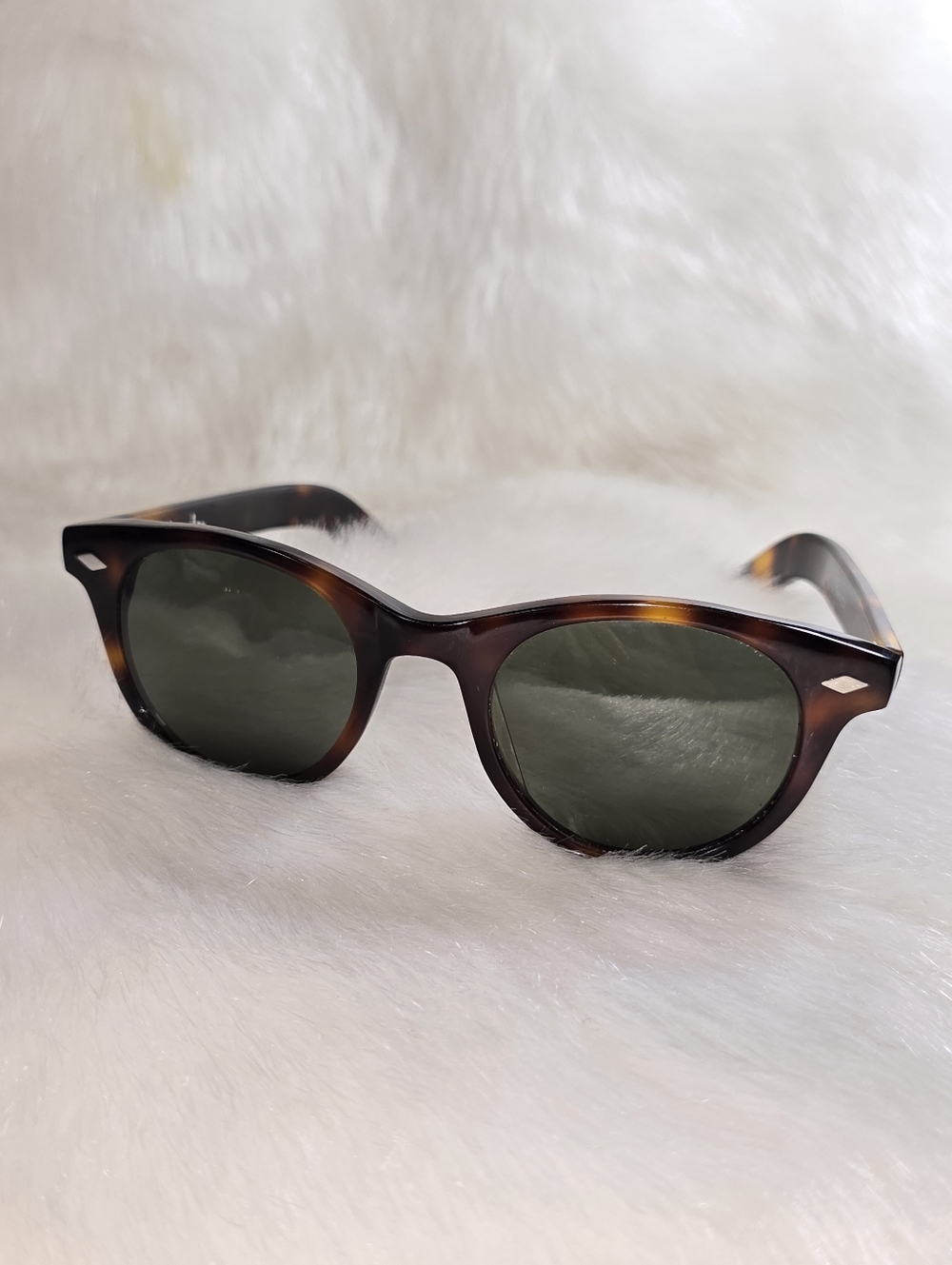 Steven Alan Thayer Vintage Brown Tortoise Shell Round Unisex Sunglasses - Picture 2 of 11